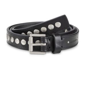 All Saints Black Leather Studded Belt